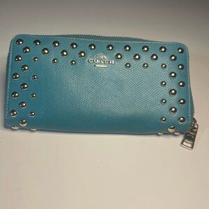 Coach Teal Studded Women's Wallet